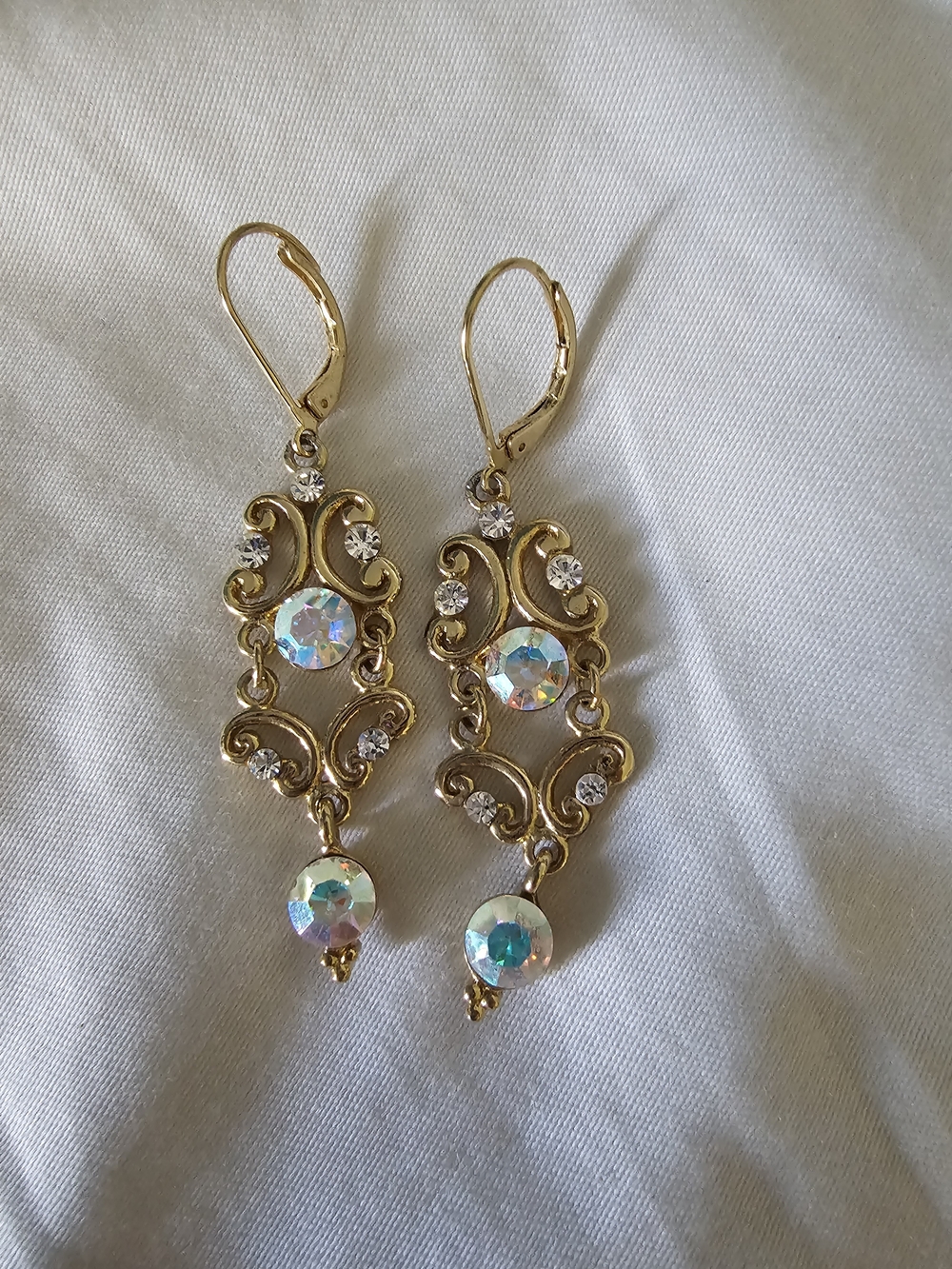 Gold Crystal Drop Earrings - Women Jewelry